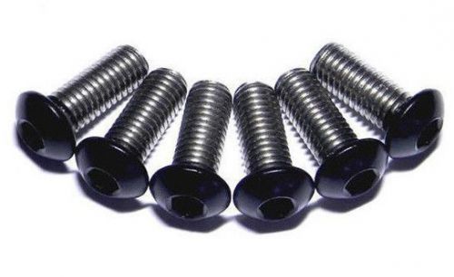 (6)  5/16 - 18 - 3/4  stainless steel button head cap screws powder coated black for sale