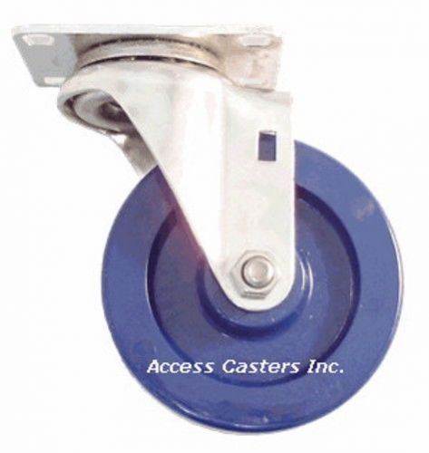 3DLSSSS 3&#034; x 1-1/4&#034; Swivel Caster Stainless Steel Solid Poly Wheel, 300 lbs Cap