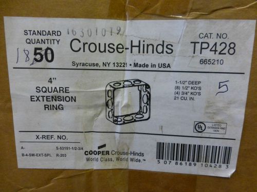 Cooper Crouse-Hinds 4&#039;&#039;    LOT OF 9   Square Extension Rings TP428 Metal