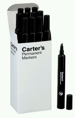 Carter&#039;s black permanent marker - chisel tip - 12 pack - black magic marker for sale