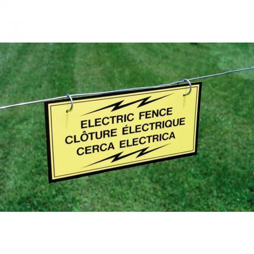 3Pk Electric Fence Warning Sign FI-SHOCK INC Electric Fence Accessories A-12T