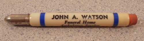 Vintage Bullet Pencil John Waston Funeral Home Corydon Indiana IN Ind
