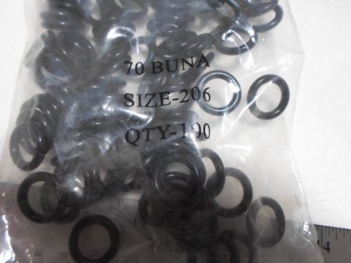 Lot of (100), o ring, buna 70 o-ring 1\8&#034; x 1\2&#034; x 3\4&#034; 9452k185 size 206 for sale