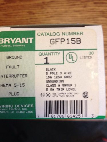 Bryant GFP15B Ground Fault Interrupter Nema 5-15