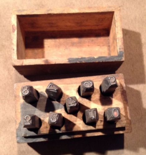 Best 1/4&#034; Steel Figures Punch Set Numbers 0-9 with original Wooden Box