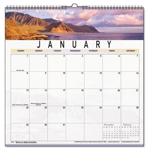 AT-A-GLANCE® Open Plan Landscape Wall Calendar, 12 x 12, 2015