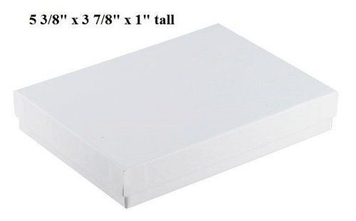 LOT OF 8 COTTON FILLED BOXES WHITE SHINY 5&#034; x 3  x 1&#034;H GLOSSY BOXES JEWELRY BOX