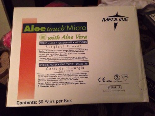 Medline Aloe Touch Micro Thin Latex Gloves - Sz 81/2 MSG2785 Box of 50 Pairs