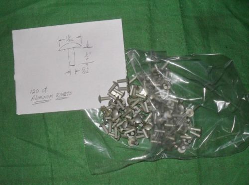 Solid aluminum rivets 5/32&#034; x 1/2&#034; approx. 120 ct. / lot ....3-lots available for sale