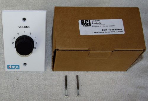 Rci dmx 100 watt attenuator white single gang 0-10 volume control 70 v for sale