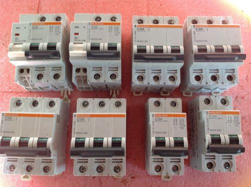 Qty:8 Merlin Gerin  C7A, C35A, C30A, C15A, C10A Circuit Breaker