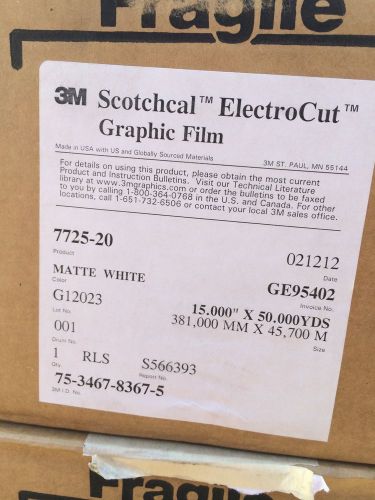 3M SCOTCHCAL ELECTROCUT GRAPHIC FILM - MATTE WHITE - ****NEW****