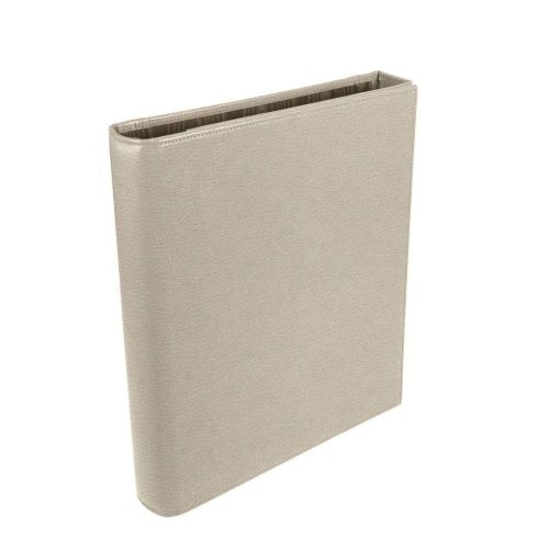 LUCRIN - A4 3-section binder - Granulated Cow Leather - Light taupe