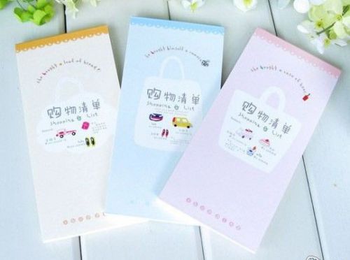 3 pcs The new Cartoon Lovely Shopping List Memo Note Pad Account Notebook