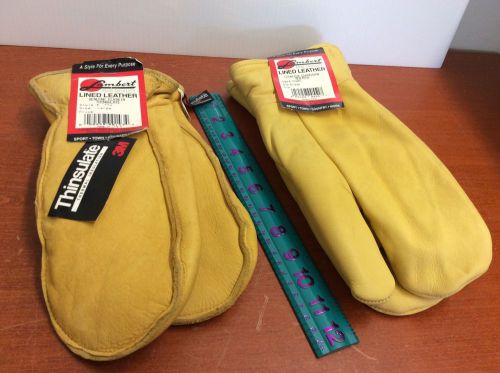 NOS Leather Elkskin Mittens &amp; Cowhide gloves. L &amp; XL. Nice!