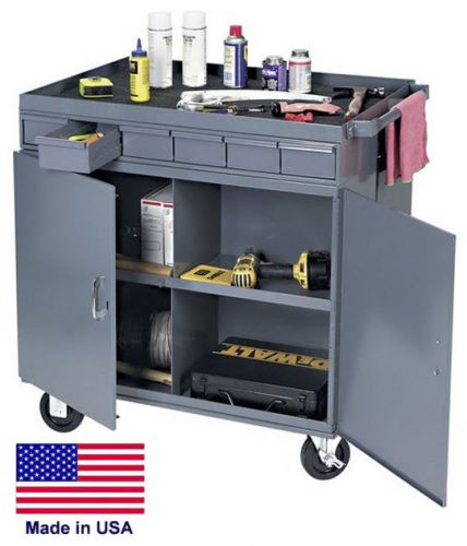 WORK STATION Mobile - Portable Steel Workbench Cabinet - 12 Compart / 12 Drawers
