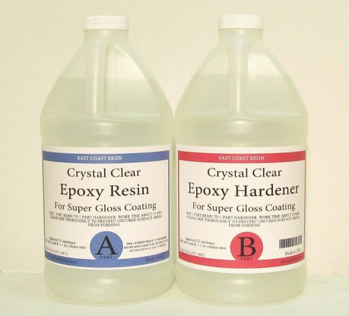 CRYSTAL CLEAR EPOXY RESIN  64oz  KIT FOR SUPER GLOSS COATING