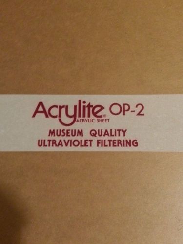 .250&#034; x 28 3/8&#034; x 32 3/4&#034; acrylic op2 museum quality ultraviolet filtering