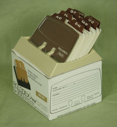 Rolodex petite s-300 address phone number index 125 cards beige original box for sale