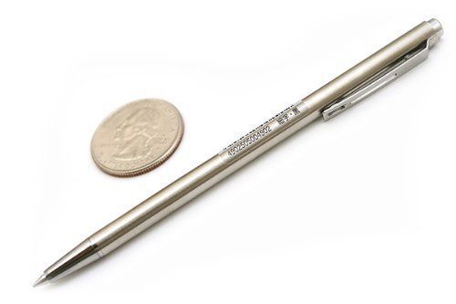Pilot Birdy Stainless Steel Body Mini Ballpoint Pen - 0.7 mm - Black Ink