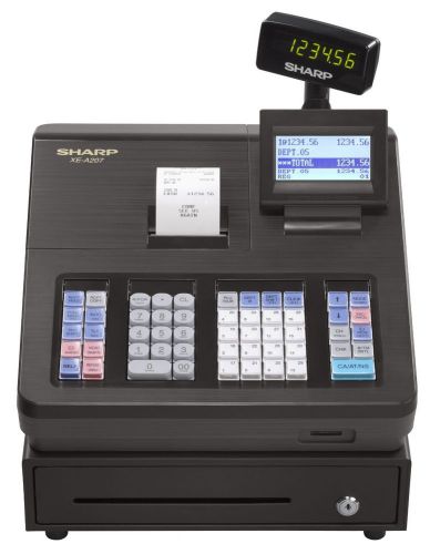 Sharp XEA207 Cash Register 2000 PLUs, 25 Clerks, 99 Dept, Thermal Print SD Card