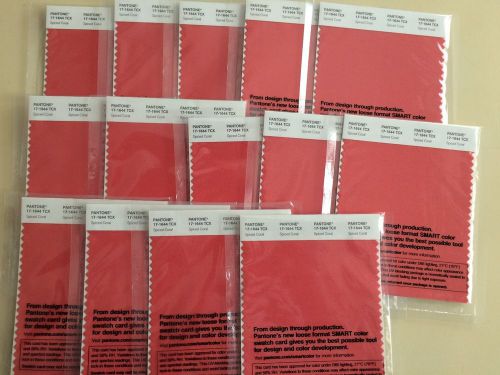 Pantone 17-1644 color swatch cards, Spiced Coral (14 in original packaging)