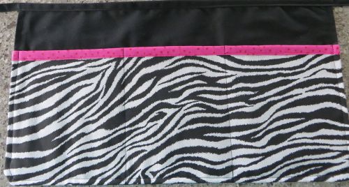 Zebra w/ Pink Band 3 Pocket/Waist/Waitress apron