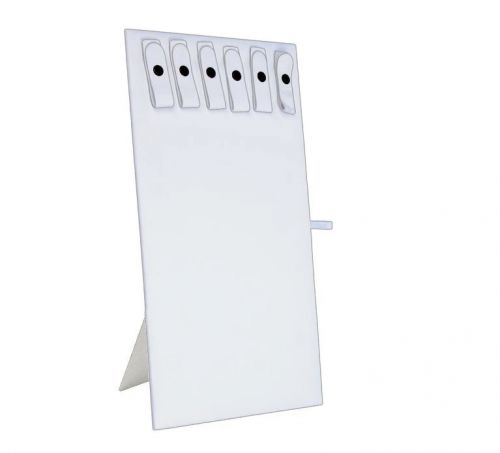 WHITE CHAIN BOARD w/6 SNAPS NECKLACE DISPLAY STAND WHITE LINER FOR JEWELRY TRAY