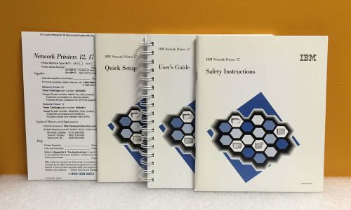 IBM Network Printer 17 (NP17) Quick Setup, User&#039;s Guide &amp; Safety Instructions