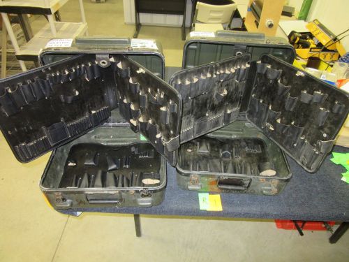 2 TECHNI TOOL MILITARY SURPLUS BOXES W/ CADDY INSERTS HEAVY DUTY ELECTRICIAN