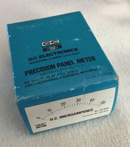 NEW GC Electronics DC Microamperes No. 20-910 Panel Meter D.C. NIB