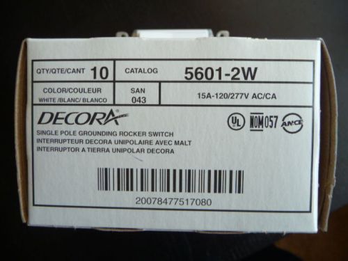 20 Leviton 5601-2W Decora Rocker Switch Single-Pole White, 15A