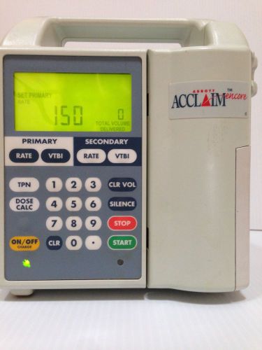 ABBOTT Acclaim Encore Medical IV Infusion Pump With Cord GOOD UNIT, LOOK! AH05