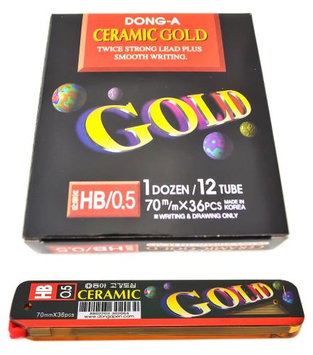 Dong-A XQ Ceramic GOLD Mechanical Pencil Lead Refill HB 0.5mm 432 Pieces