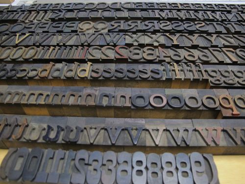 Letterpress Font Wood Type - 268 Piece Set, 8-line, 96 point wood type, 1 5/16&#034;
