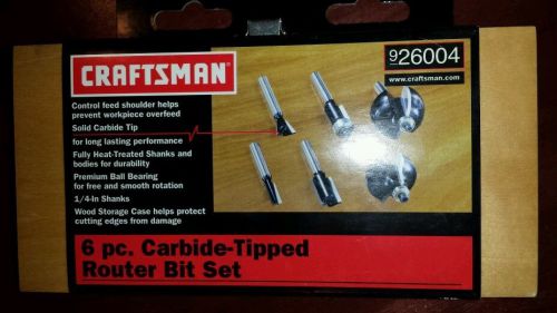 Craftsman 6pc. carbide-tipped router bit set 26004 for sale