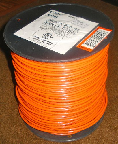 Cme 500 ft spool 10 awg solid thhn / thwn - orange - 600 volt appliance wire for sale