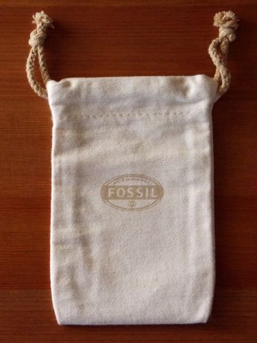 Fossil Brand Jewelry Holder Tan Drawstring Bag