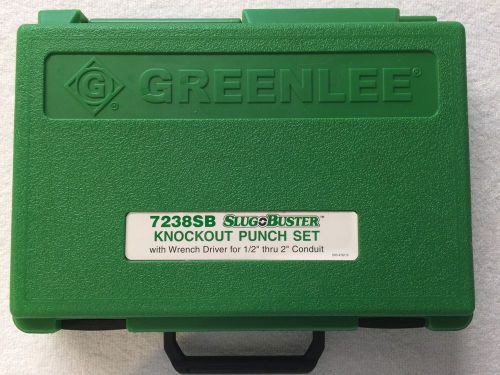 Greenlee slugbuster knockout punch set w/ wrench driver 1/2&#034; -2&#034; conduit  7238sb for sale