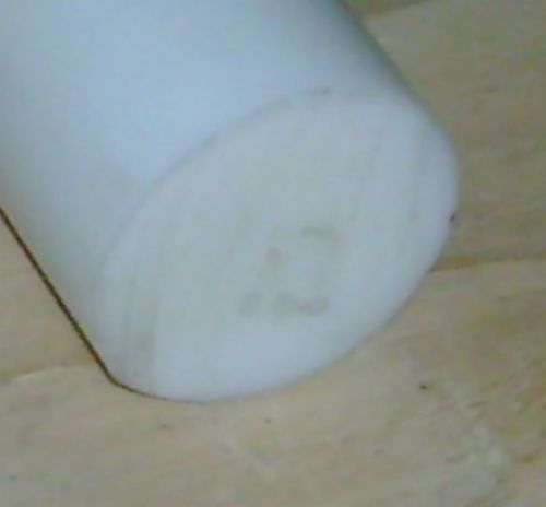 White  Acetal - Delrin Round Rod 8-1/2&#034; diameter x 2.45&#034; long