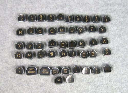 48 VINTAGE ROYAL TOMBSTONE TYPEWRITER KEYS GLASS FACE CRAFTS JEWELRY STEAMPUNK