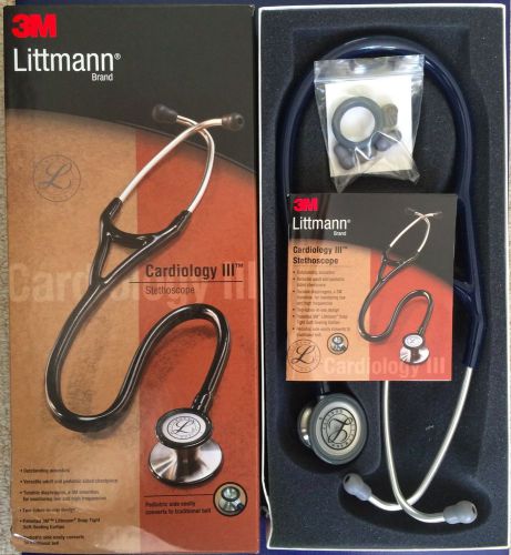 3m littmann cardiology iii stethoscope - 27&#034; navy blue (accessories included) for sale