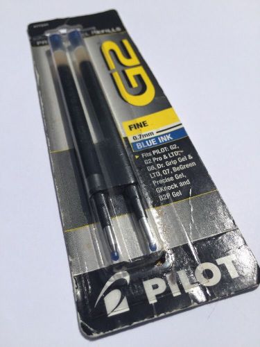 Pilot G2 Premium Blue Gel Ink Pen Refills 2p Fine 0.7 mm