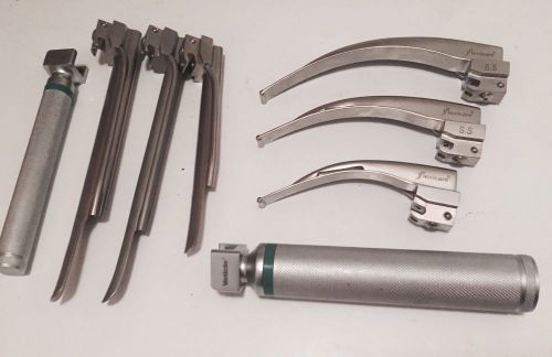 Intubation kit - 6 Flexicare fiberoptic blades MAC and Miller and 2 handles