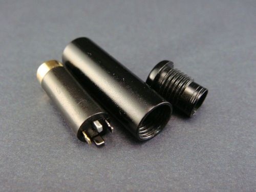 Black 4 Pole Female Repair headphone Jack Plug Metal Audio Soldering adapter