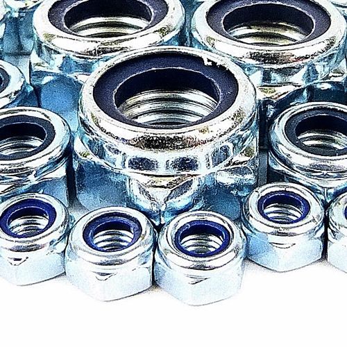 M6 NYLOC LOCK NUT 6MM ZINC PLATED 10 20 50 100 &amp; 200 PACKS AVAILABLE