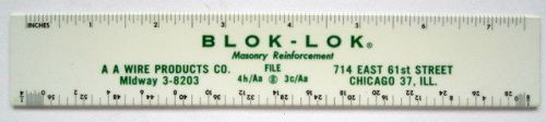 Vintage BLOK-LOK Concrete Block Wall Calculator AA Wire Products, Chicago IL