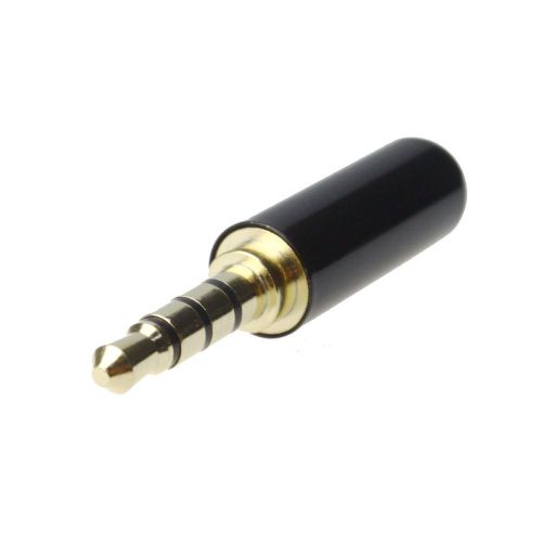 3.5mm 4 Pole Male Repair Earphones Jack Plug Connector Audio Soldering Black USA