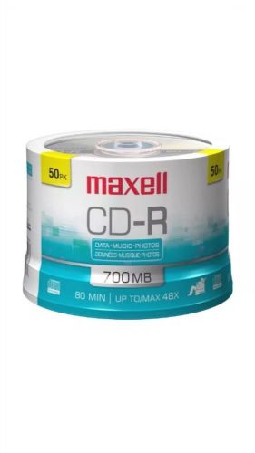 Maxell 648250 CD-R, 80 Min/700MB, 48X Speed, 50/Spindle Writable Burnable Blank