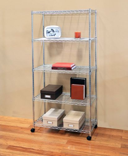 Shelving Storage Chrome Rack Cabinet Organized Business Industrial Furniture
